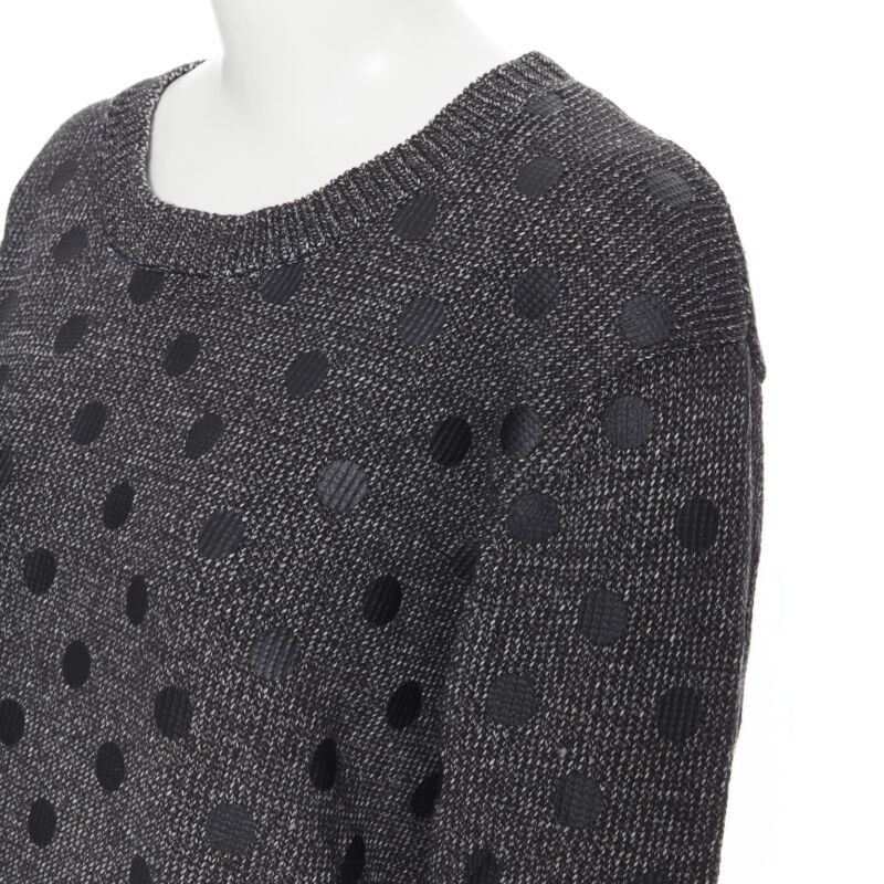 Markus Lupfer MARKUS LUPFER cotton blend knit grey polka dot printed oversized sweater L Size L / US 10 / IT 46 - 2 Thumbnail