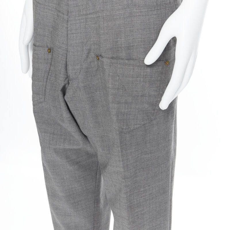 mercibeaucoup MERCIBEAUCOUP grey wool reversed back to front dropped crotch trousers JP3 L Size 27" / US 4 / IT 40 - 2 Thumbnail