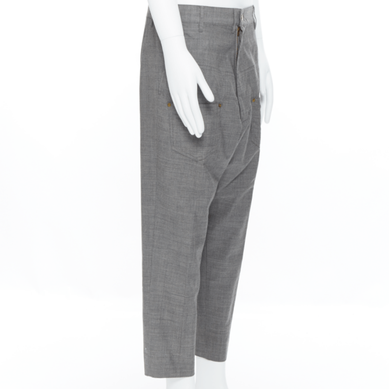 mercibeaucoup MERCIBEAUCOUP grey wool reversed back to front dropped crotch trousers JP3 L Size 27" / US 4 / IT 40 - 4 Thumbnail