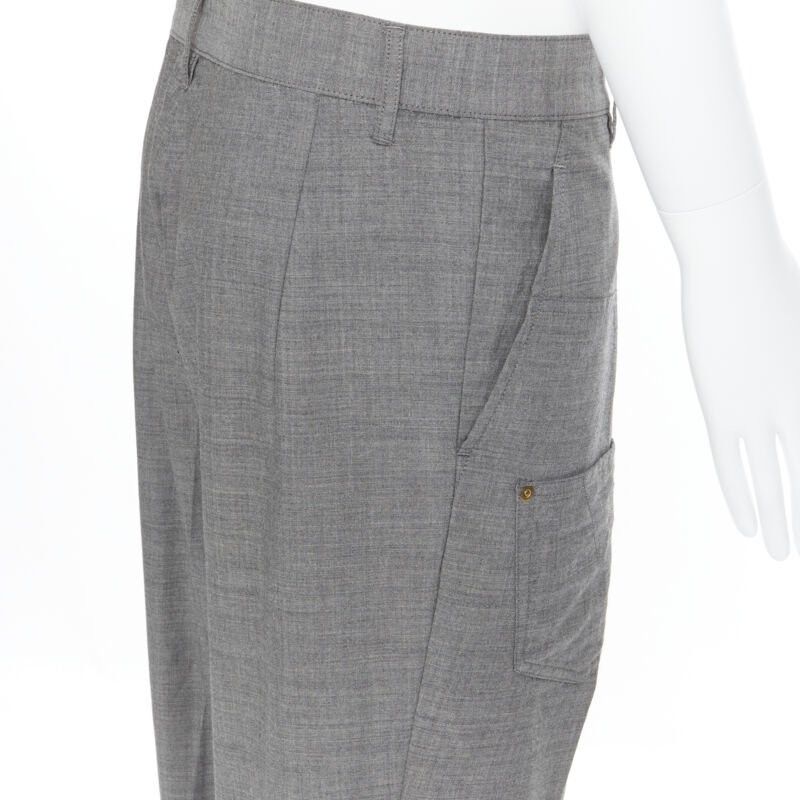 mercibeaucoup MERCIBEAUCOUP grey wool reversed back to front dropped crotch trousers JP3 L Size 27" / US 4 / IT 40 - 9 Thumbnail