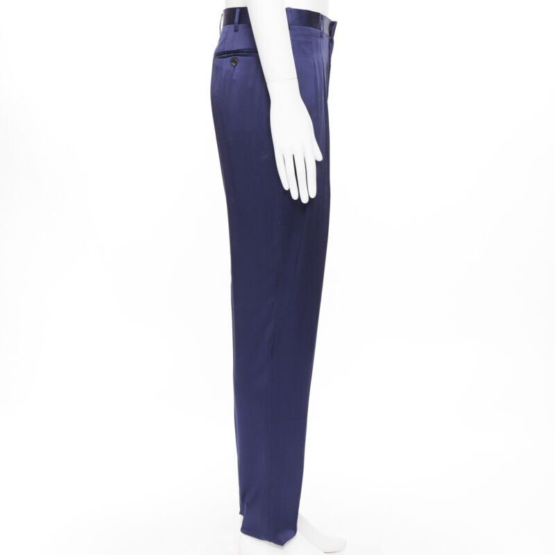 JOHN LAWRENCE SULLIVAN JOHN LAWRENCE SULLIVAN rich royal blue viscose dual pleat trousers pants 30" Size US 30 / EU 46 - 4 Thumbnail