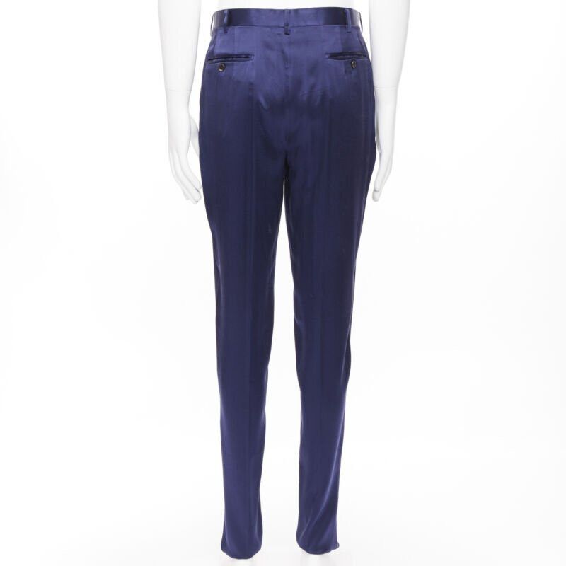 JOHN LAWRENCE SULLIVAN JOHN LAWRENCE SULLIVAN rich royal blue viscose dual pleat trousers pants 30" Size US 30 / EU 46 - 5 Thumbnail