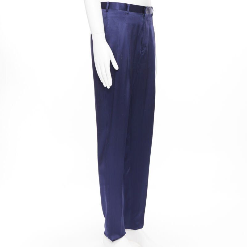 JOHN LAWRENCE SULLIVAN JOHN LAWRENCE SULLIVAN rich royal blue viscose dual pleat trousers pants 30" Size US 30 / EU 46 - 3 Thumbnail