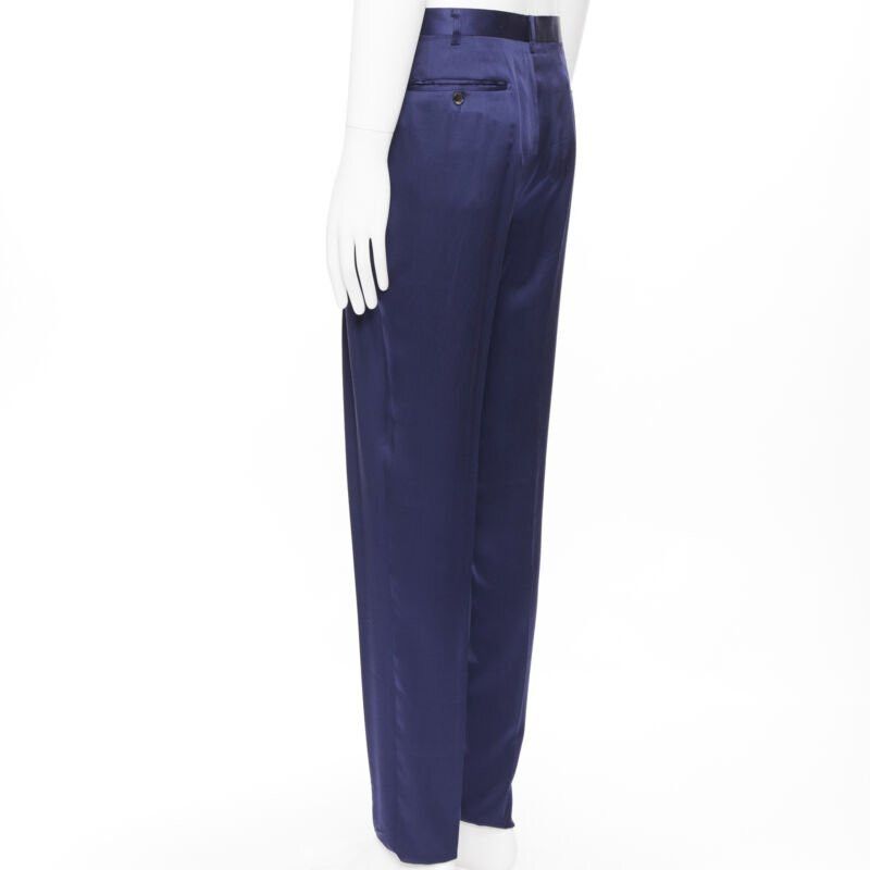 JOHN LAWRENCE SULLIVAN JOHN LAWRENCE SULLIVAN rich royal blue viscose dual pleat trousers pants 30" Size US 30 / EU 46 - 6 Thumbnail