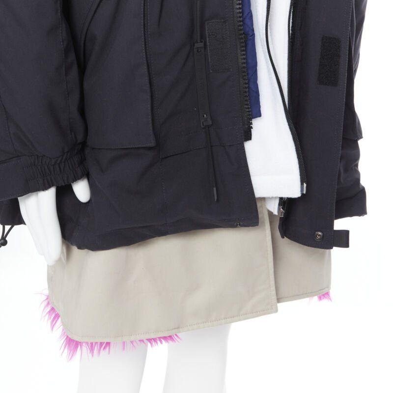 Balenciaga rare BALENCIAGA 2018 Runway Fake Layering 7 layer pink fur lined parka jacket XL Size US L / EU 52-54 / 3 - 8 Thumbnail