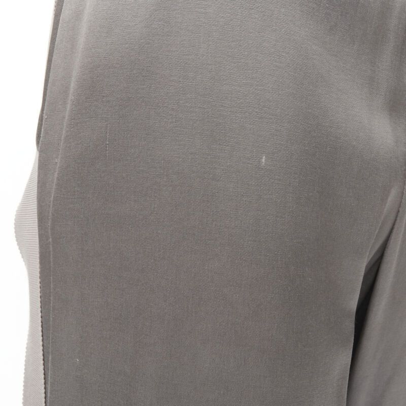 Haider Ackermann HAIDER ACKERMANN grey rayon dusty pink grosgrain cropped trousers FR38 S Size 28" / US 6 / IT 42 - 11 Thumbnail