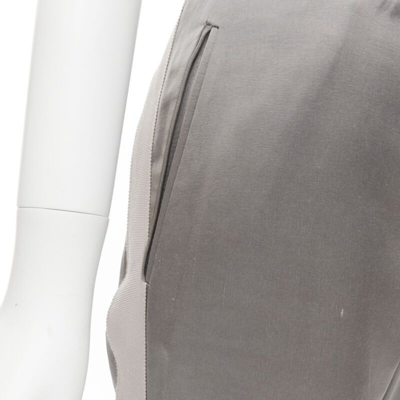 Haider Ackermann HAIDER ACKERMANN grey rayon dusty pink grosgrain cropped trousers FR38 S Size 28" / US 6 / IT 42 - 2 Thumbnail