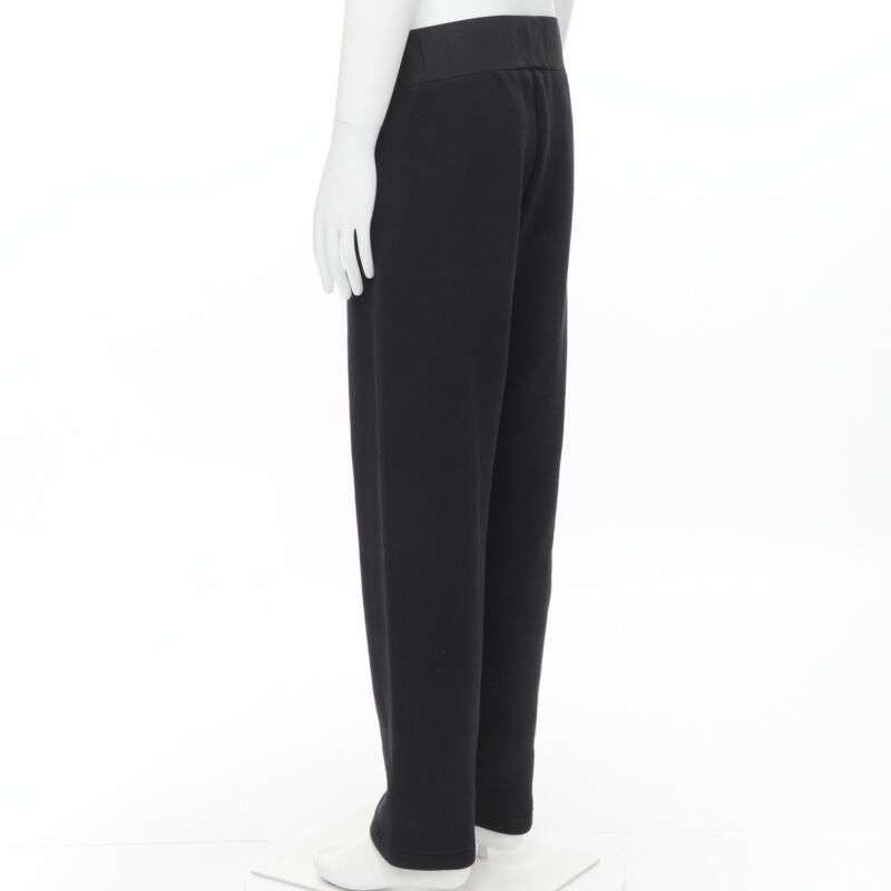 Bottega Veneta BOTTEGA VENETA black cotton waist band heavy cotton wide leg sweat pants IT48 M Size US 30 / EU 46 - 6 Thumbnail