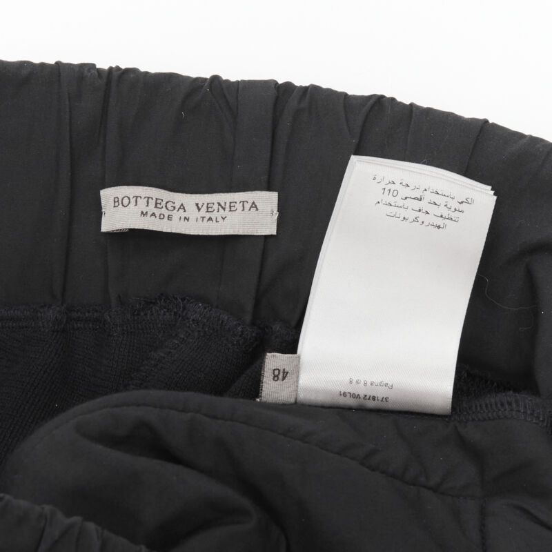 Bottega Veneta BOTTEGA VENETA black cotton waist band heavy cotton wide leg sweat pants IT48 M Size US 30 / EU 46 - 11 Thumbnail