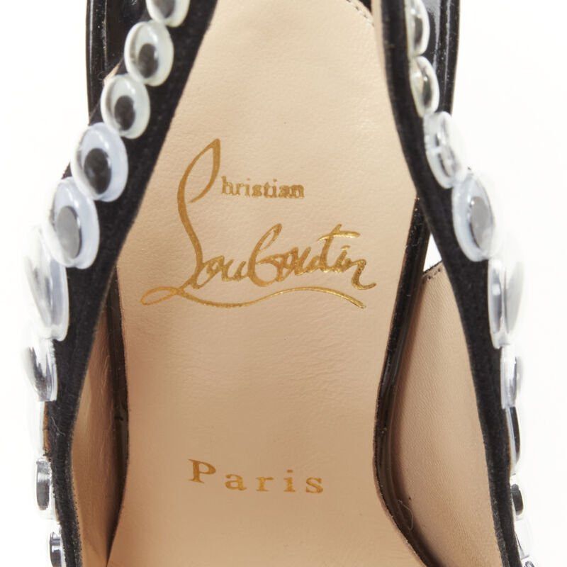 Christian Louboutin CHRISTIAN LOUBOUTIN Deja Vu 150 black patent eyeball peeptoe sling platform EU36 Size US 6 / IT 36 - 9 Thumbnail