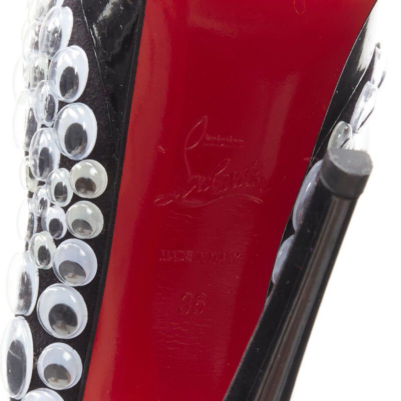 Christian Louboutin CHRISTIAN LOUBOUTIN Deja Vu 150 black patent eyeball peeptoe sling platform EU36 Size US 6 / IT 36 - 10 Thumbnail