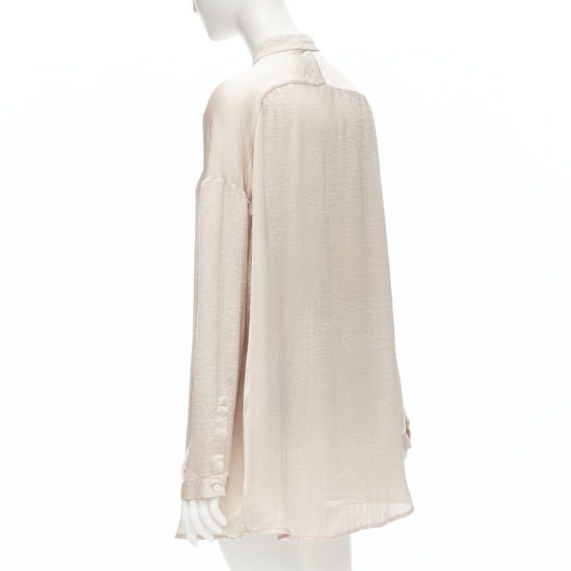 Haider Ackermann HAIDER ACKERMANN hammered polyester blush pink oversize shirt FR38 M Size S / US 4 / IT 40 - 6 Thumbnail