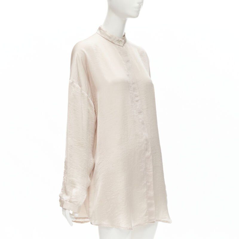 Haider Ackermann HAIDER ACKERMANN hammered polyester blush pink oversize shirt FR38 M Size S / US 4 / IT 40 - 3 Thumbnail