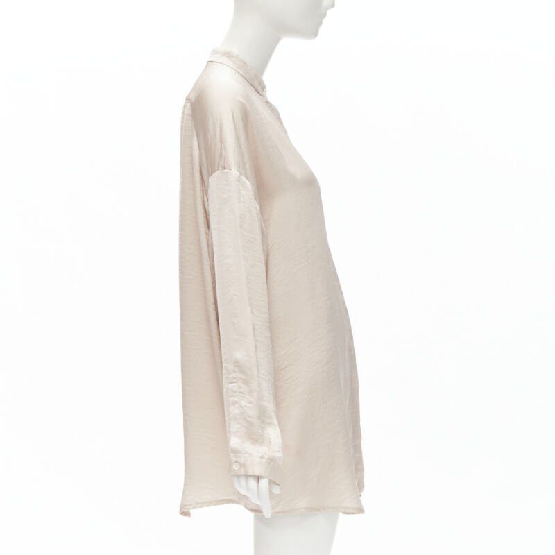 Haider Ackermann HAIDER ACKERMANN hammered polyester blush pink oversize shirt FR38 M Size S / US 4 / IT 40 - 4 Thumbnail