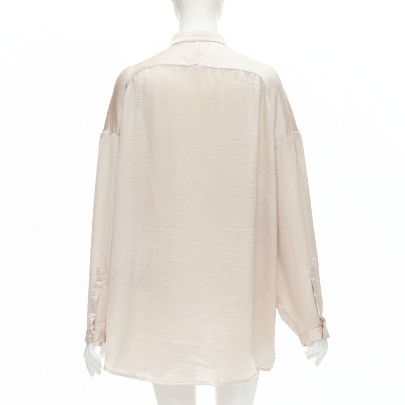 Haider Ackermann HAIDER ACKERMANN hammered polyester blush pink oversize shirt FR38 M Size S / US 4 / IT 40 - 5 Thumbnail
