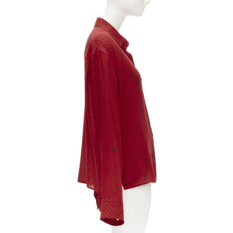 Haider Ackermann HAIDEr ACKERMANN 2018 red black polka dot print relaxed oversized shirt FR40 M Size M / US 6-8 / IT 42-44 - 4 Thumbnail