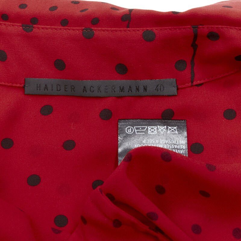 Haider Ackermann HAIDEr ACKERMANN 2018 red black polka dot print relaxed oversized shirt FR40 M Size M / US 6-8 / IT 42-44 - 9 Thumbnail