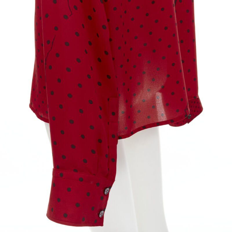 Haider Ackermann HAIDEr ACKERMANN 2018 red black polka dot print relaxed oversized shirt FR40 M Size M / US 6-8 / IT 42-44 - 8 Thumbnail