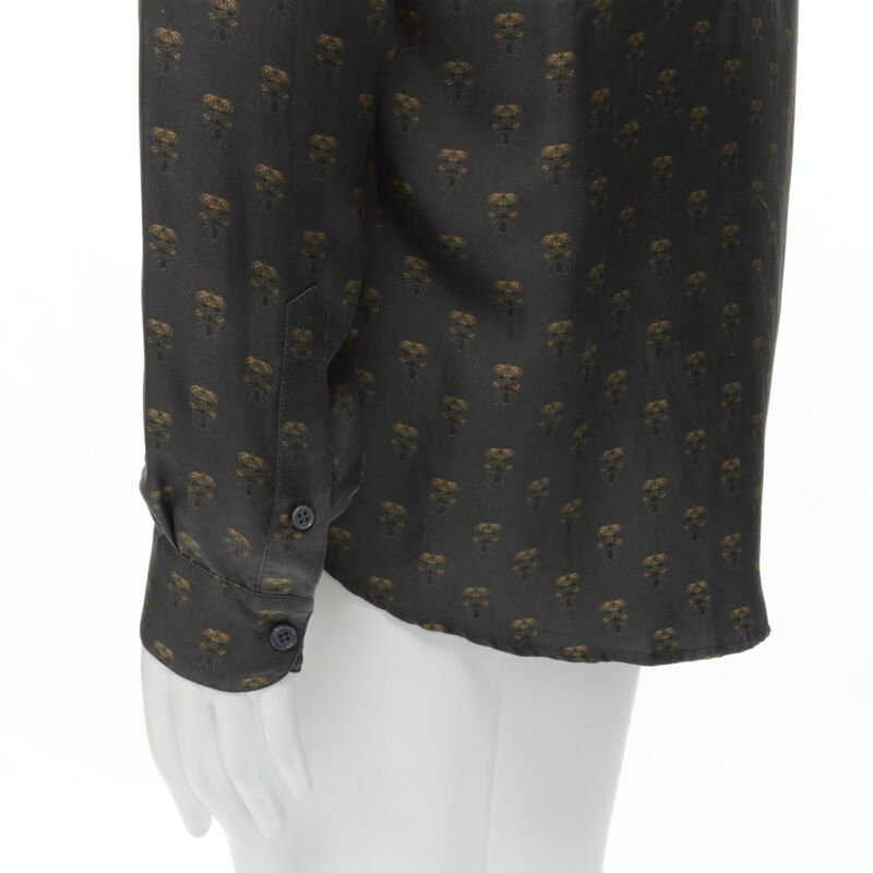 Dolce & Gabbana DOLCE GABBANA 100% silk grey Queen Bee print pajama shirt M Size M / US 6-8 / IT 42-44 - 8 Thumbnail