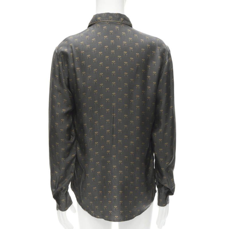 Dolce & Gabbana DOLCE GABBANA 100% silk grey Queen Bee print pajama shirt M Size M / US 6-8 / IT 42-44 - 5 Thumbnail