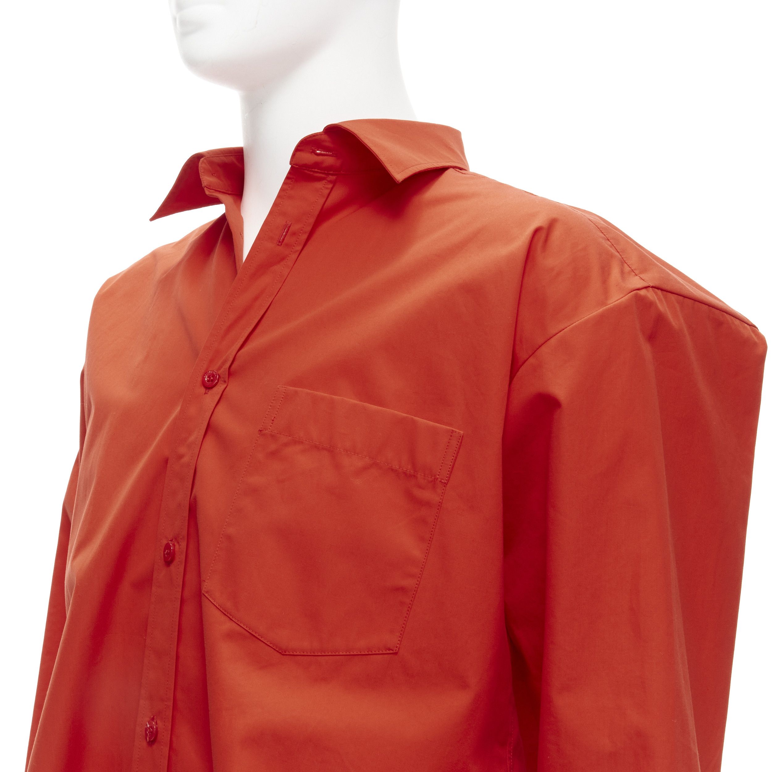Balenciaga BALENCIAGA Cocoon red swing collar 3D cut oversized button down shirt Size M / US 6-8 / IT 42-44 - 2 Thumbnail