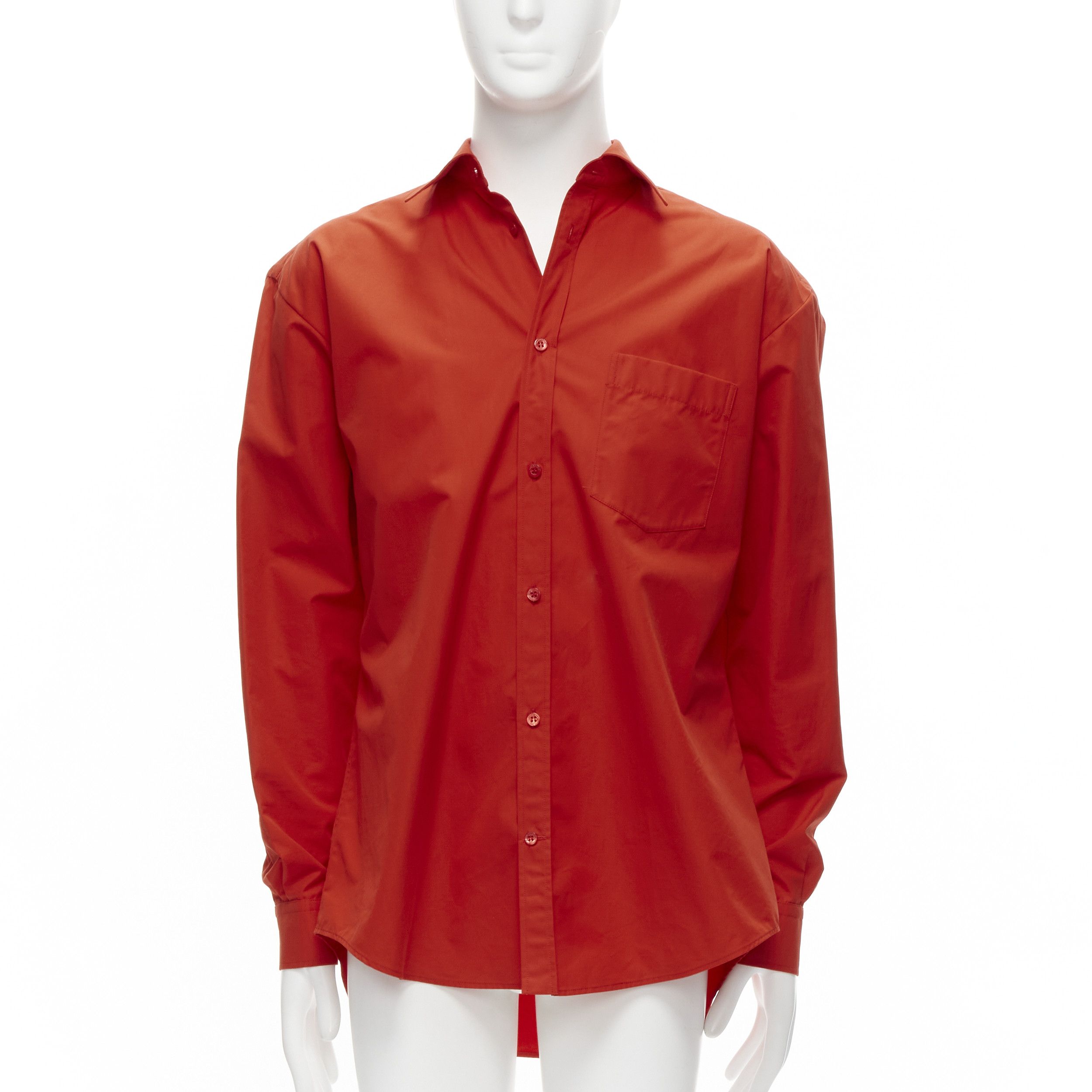 Balenciaga BALENCIAGA Cocoon red swing collar 3D cut oversized button down shirt Size M / US 6-8 / IT 42-44 - 3 Thumbnail