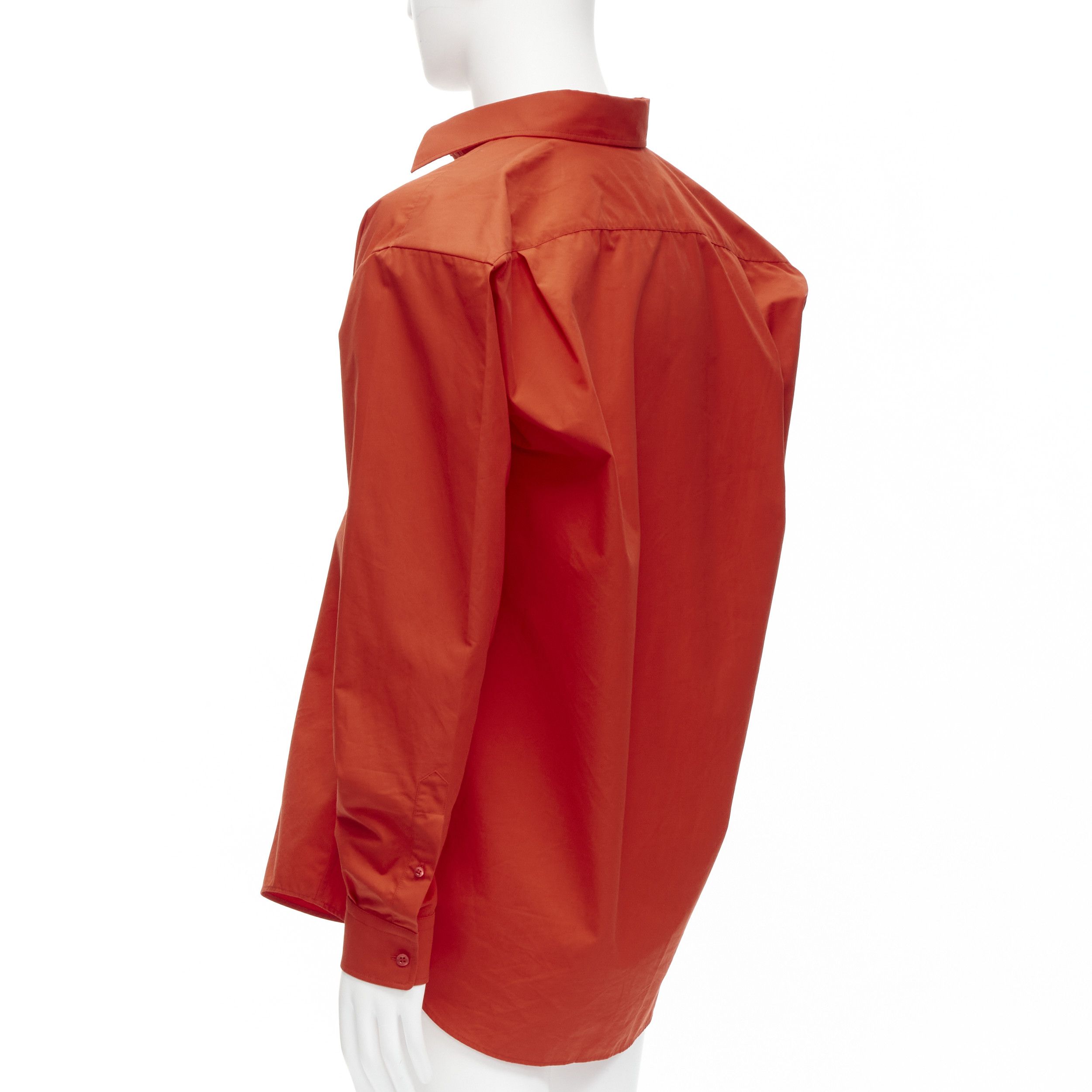 Balenciaga BALENCIAGA Cocoon red swing collar 3D cut oversized button down shirt Size M / US 6-8 / IT 42-44 - 6 Thumbnail