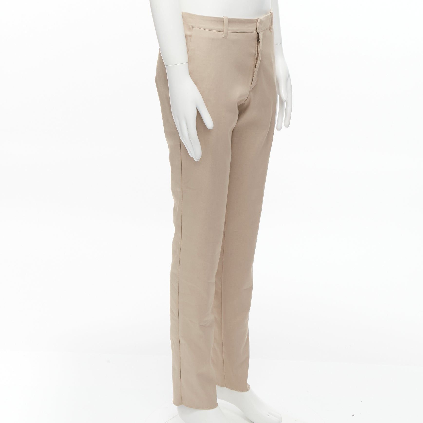 La Perla new LA PERLA MENS beige back darts minimal classic tapered trouser pants M Size US 30 / EU 46 - 3 Thumbnail