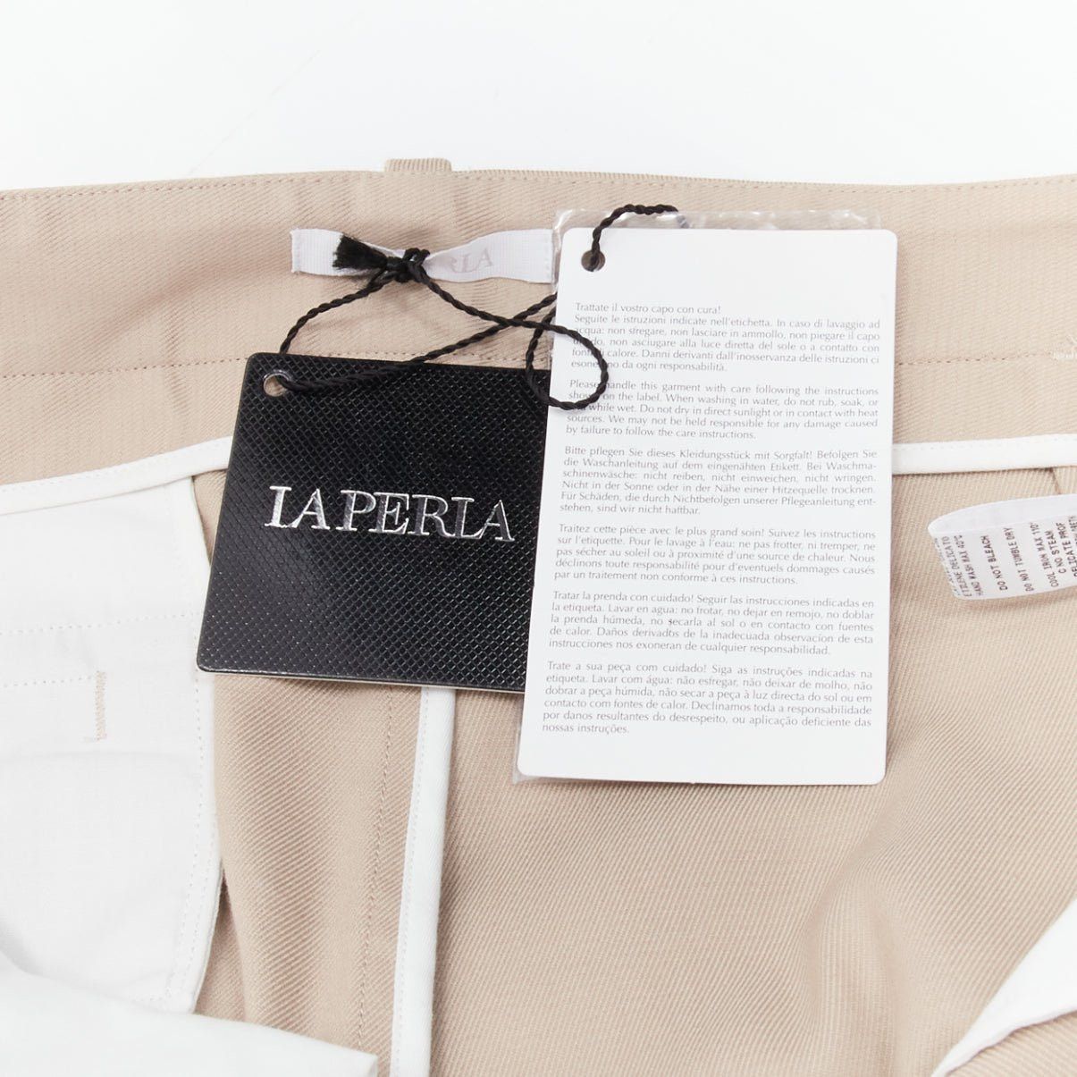 La Perla new LA PERLA MENS beige back darts minimal classic tapered trouser pants M Size US 30 / EU 46 - 8 Thumbnail