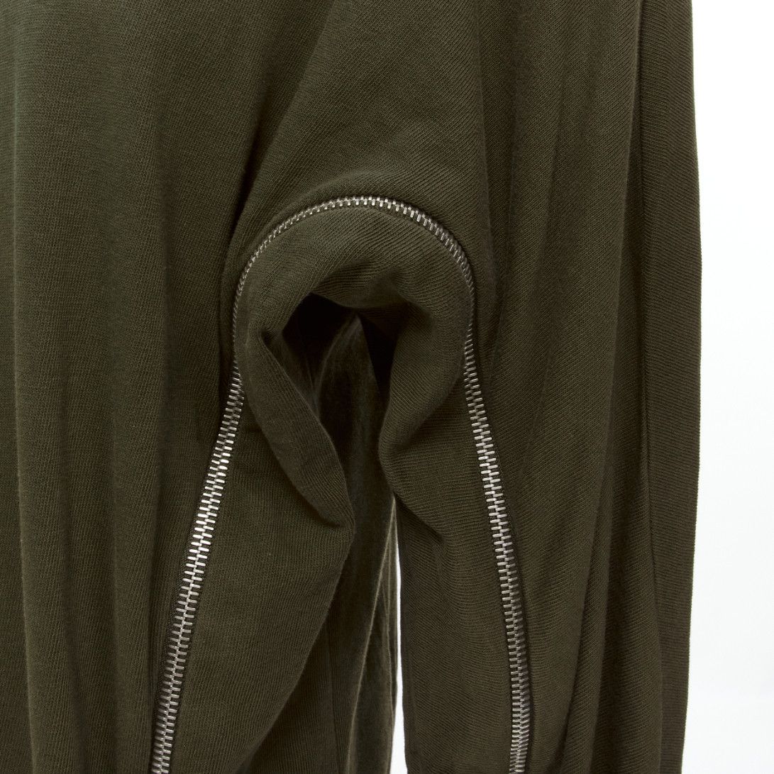 Dries Van Noten DRIES VAN NOTEN brown cotton silver zip detail sweater top M Size M / US 6-8 / IT 42-44 - 2 Thumbnail