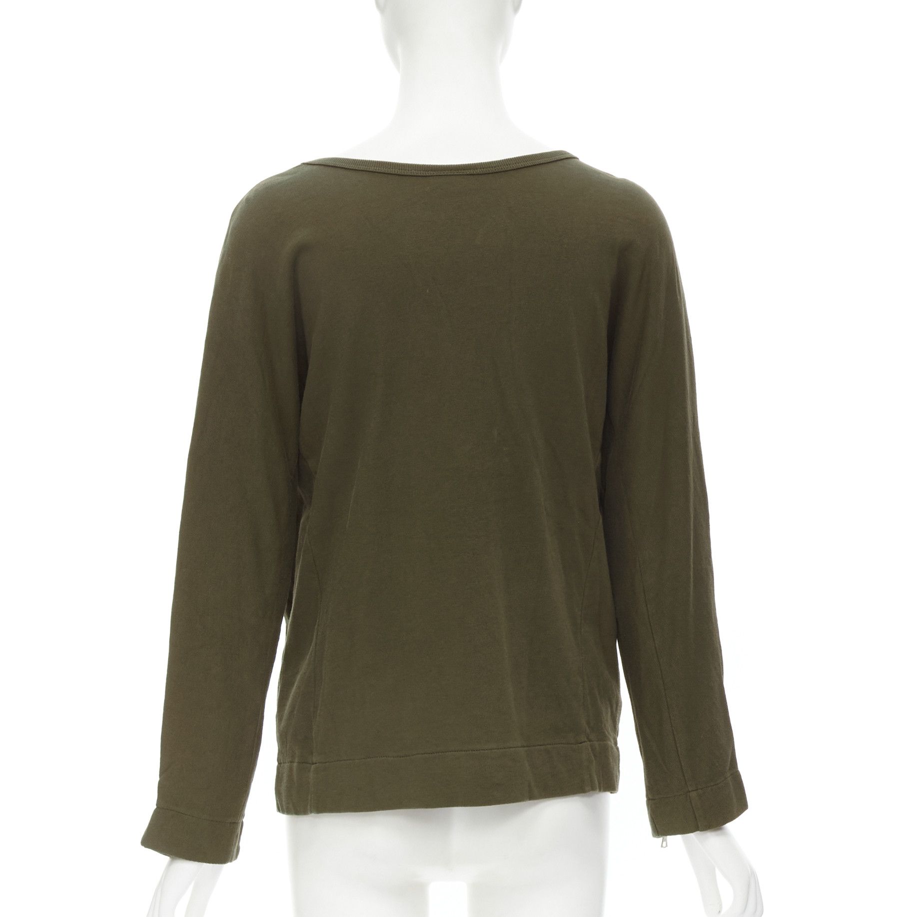 Dries Van Noten DRIES VAN NOTEN brown cotton silver zip detail sweater top M Size M / US 6-8 / IT 42-44 - 5 Thumbnail