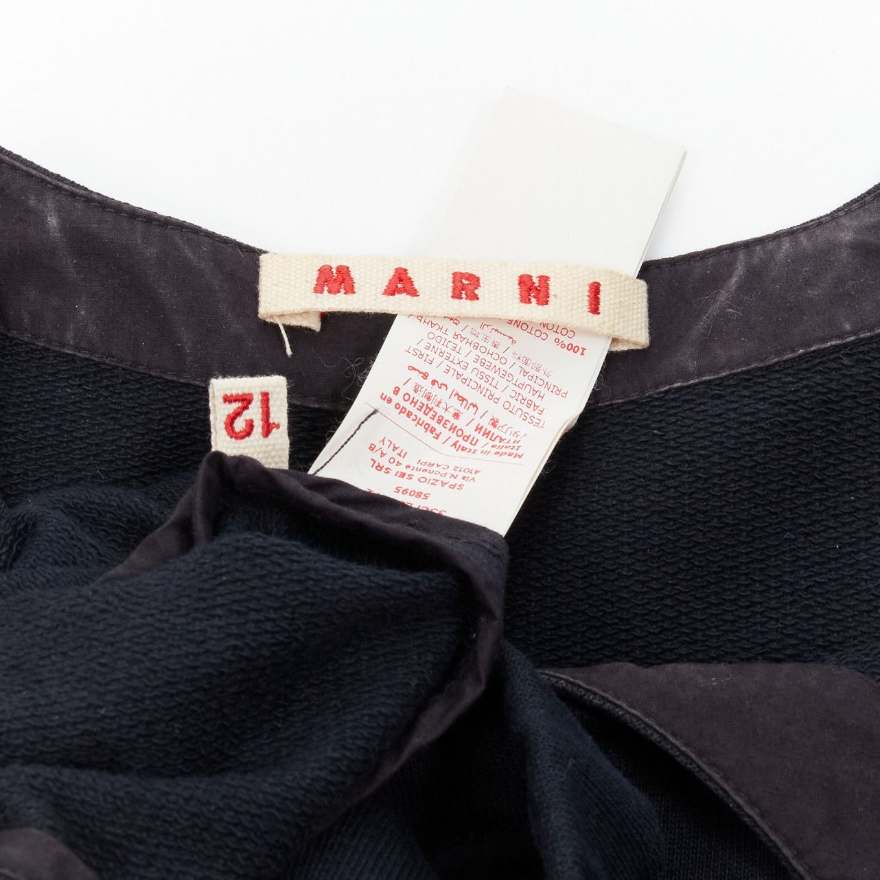 Marni MARNI black cotton grey cuff silver snap button detail casual dress UK12 M Size M / US 6-8 / IT 42-44 - 9 Thumbnail