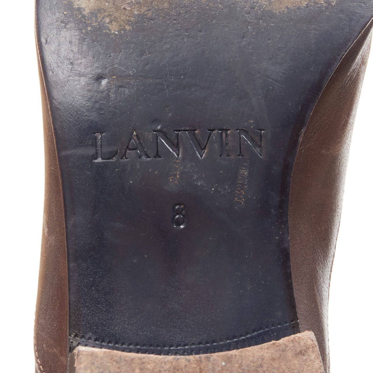 Lanvin LANVIN brown calfskin lace up distressed scuffed leather dress shoes US8 EU41 Size US 8 / EU 41 - 11 Thumbnail