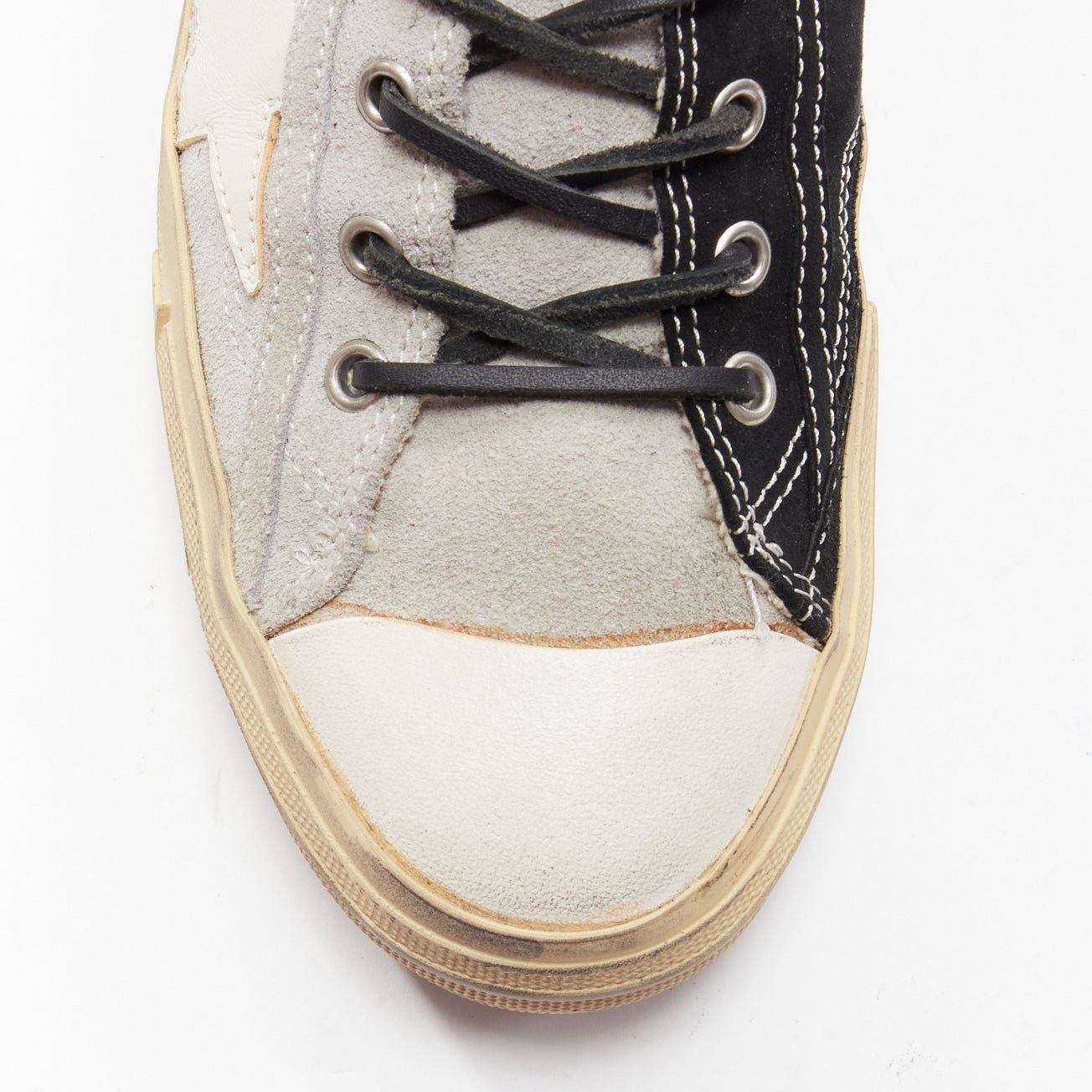 Golden Goose GOLDEN GOOSE VSTAR2 bicolor grey black distressed leather sneakers EU40 Size US 7 / EU 40 - 6 Thumbnail