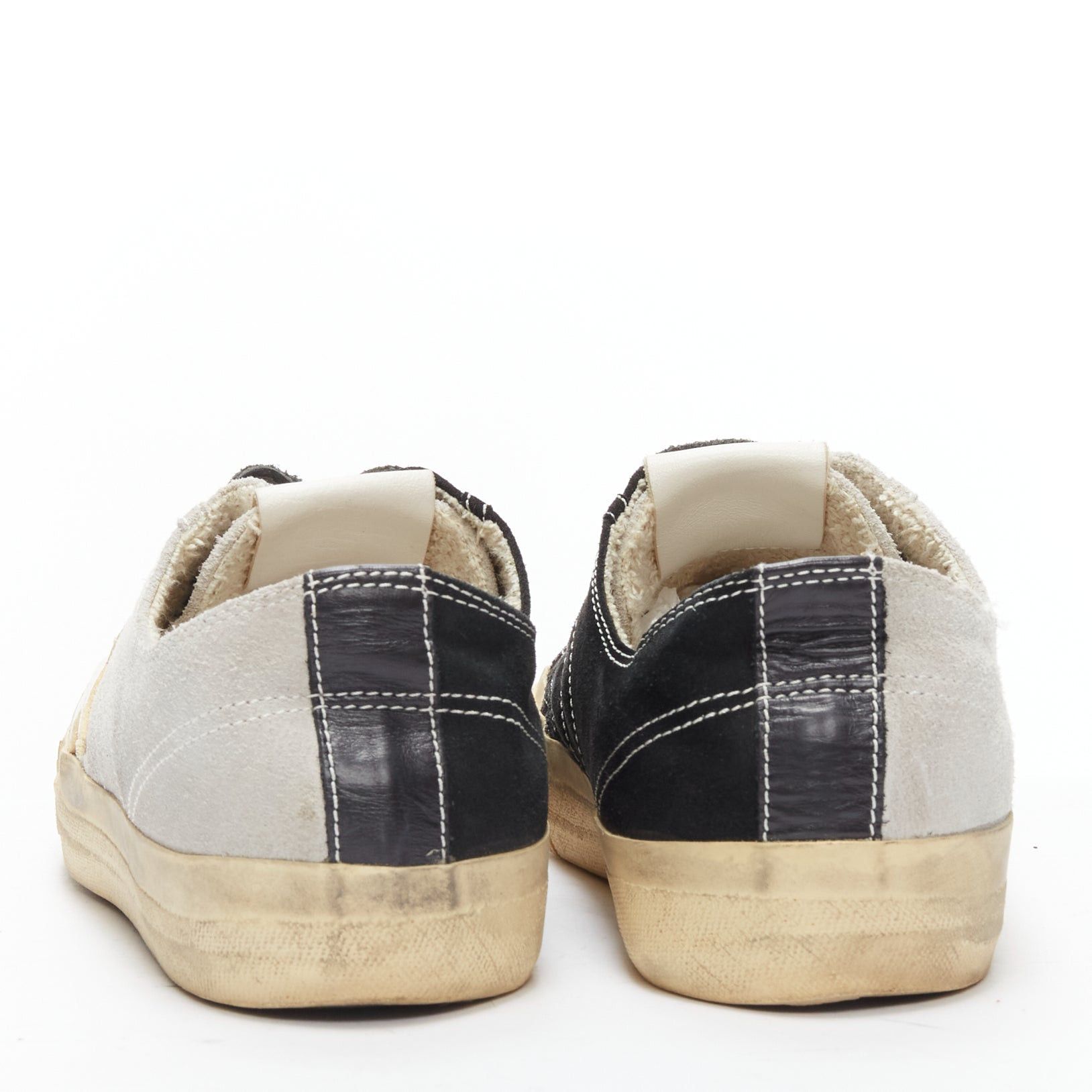 Golden Goose GOLDEN GOOSE VSTAR2 bicolor grey black distressed leather sneakers EU40 Size US 7 / EU 40 - 5 Thumbnail