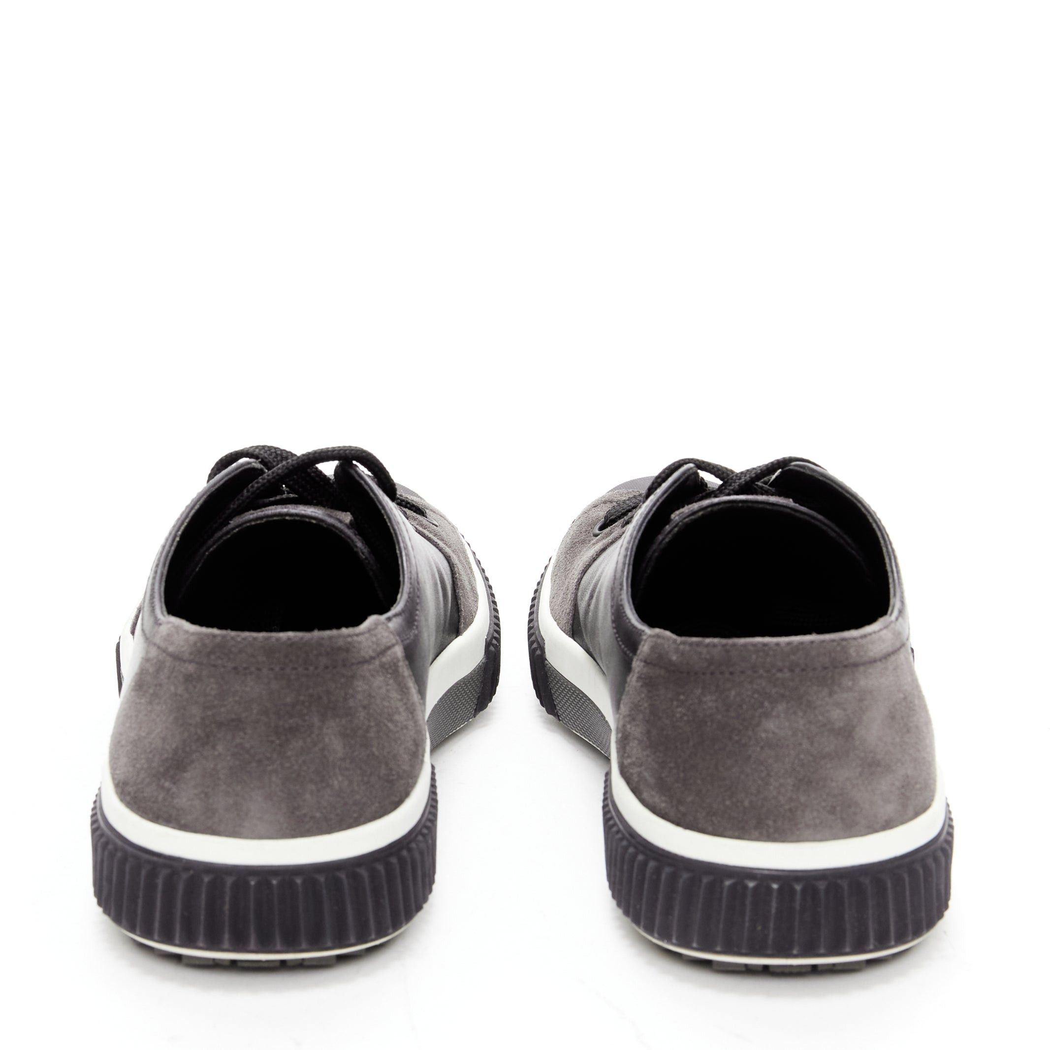 Prada PRADA Stratus black grey suede leather low top sneakers UK5.5 EU39.5 Size US 6.5 / EU 39-40 - 5 Thumbnail