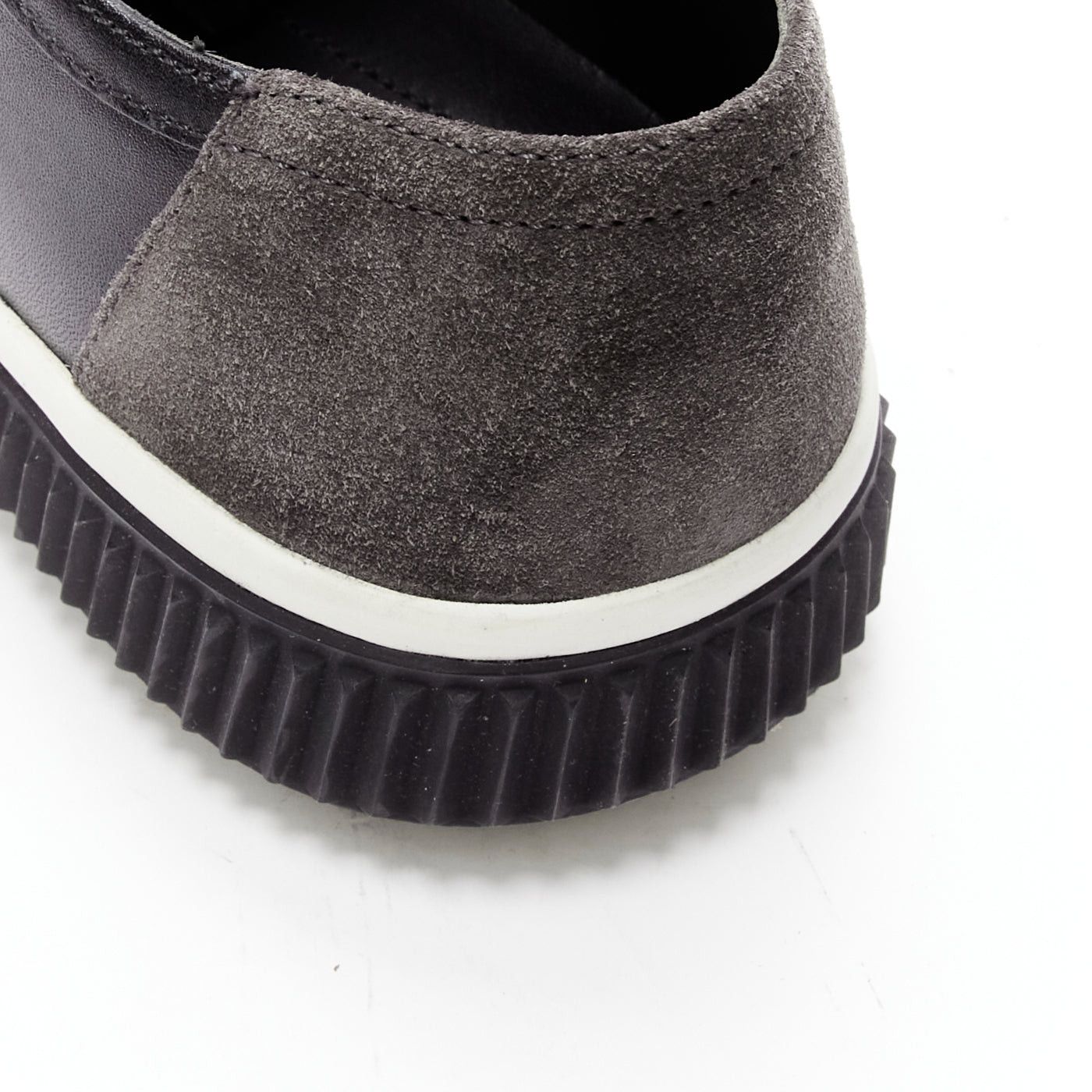 Prada PRADA Stratus black grey suede leather low top sneakers UK5.5 EU39.5 Size US 6.5 / EU 39-40 - 8 Thumbnail