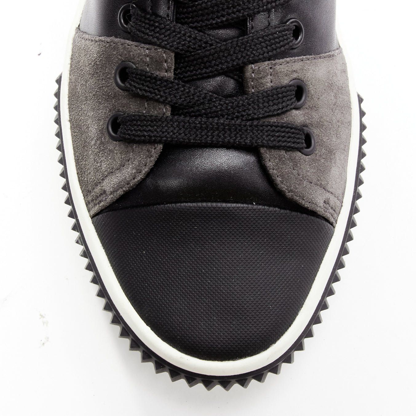 Prada PRADA Stratus black grey suede leather low top sneakers UK5.5 EU39.5 Size US 6.5 / EU 39-40 - 6 Thumbnail