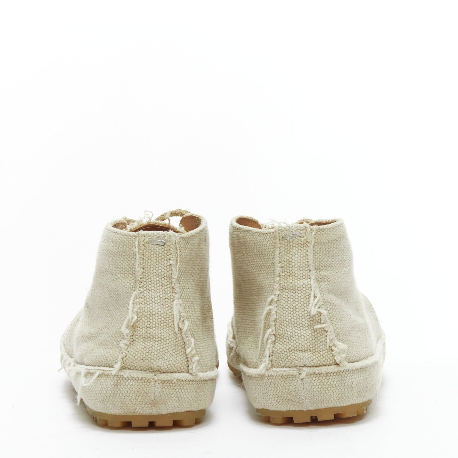 Maison Margiela MAISON MARGIELA beige canvas leather lace up espadrille boots EU39 Size US 6 / EU 39 - 5 Thumbnail