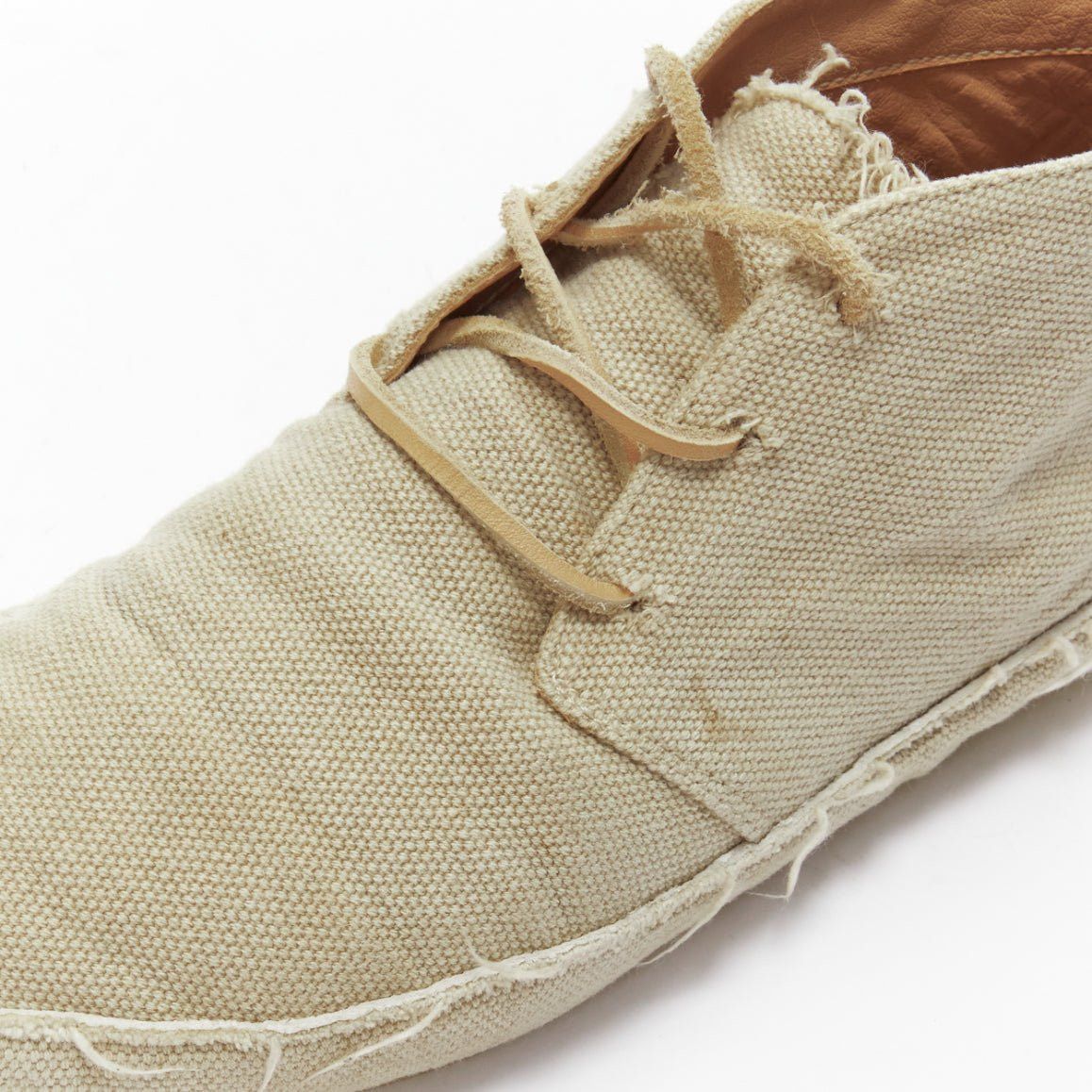 Maison Margiela MAISON MARGIELA beige canvas leather lace up espadrille boots EU39 Size US 6 / EU 39 - 8 Thumbnail
