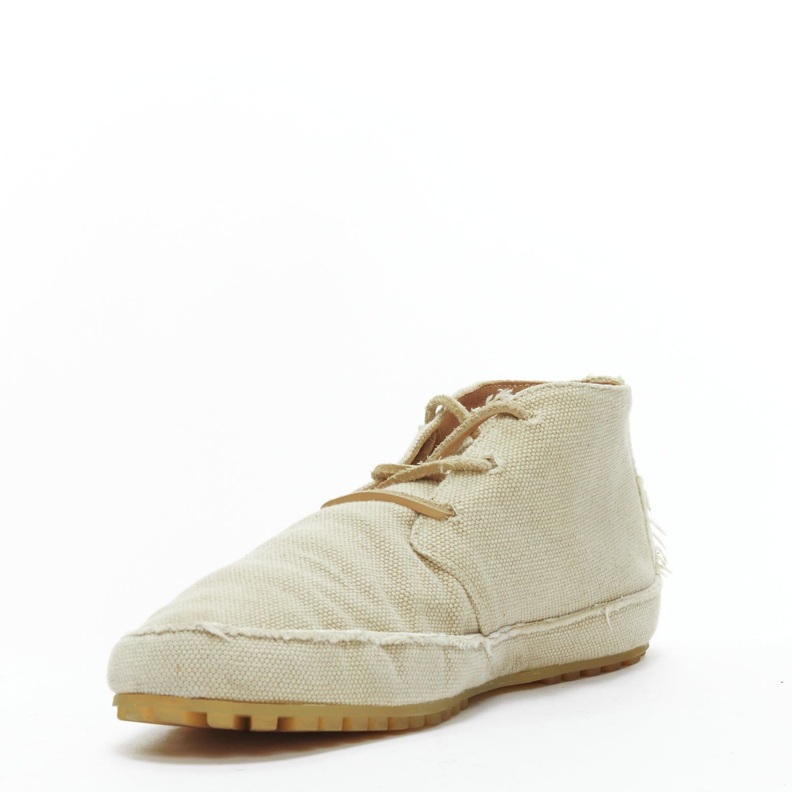Maison Margiela MAISON MARGIELA beige canvas leather lace up espadrille boots EU39 Size US 6 / EU 39 - 4 Thumbnail