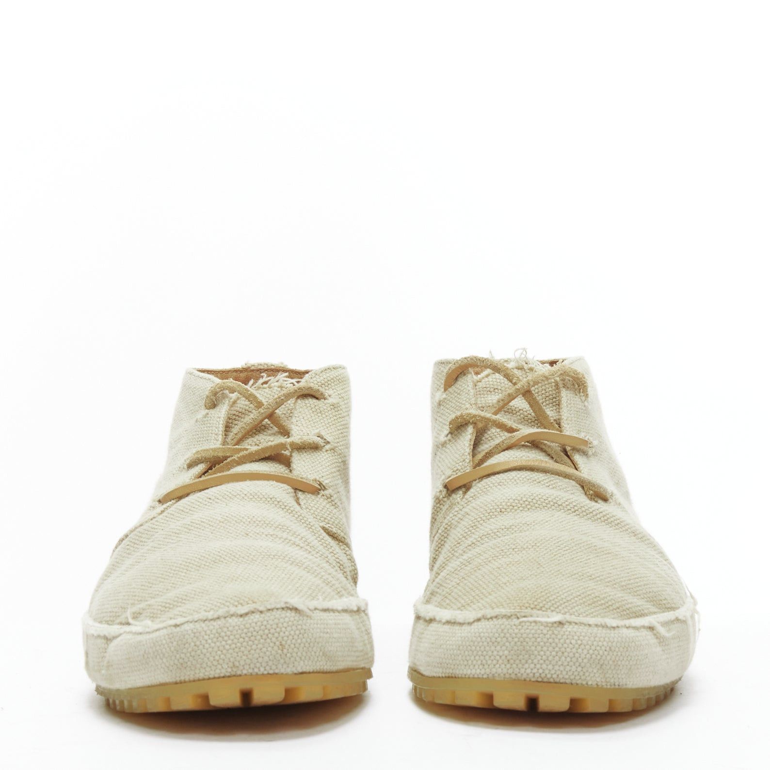 Maison Margiela MAISON MARGIELA beige canvas leather lace up espadrille boots EU39 Size US 6 / EU 39 - 3 Thumbnail