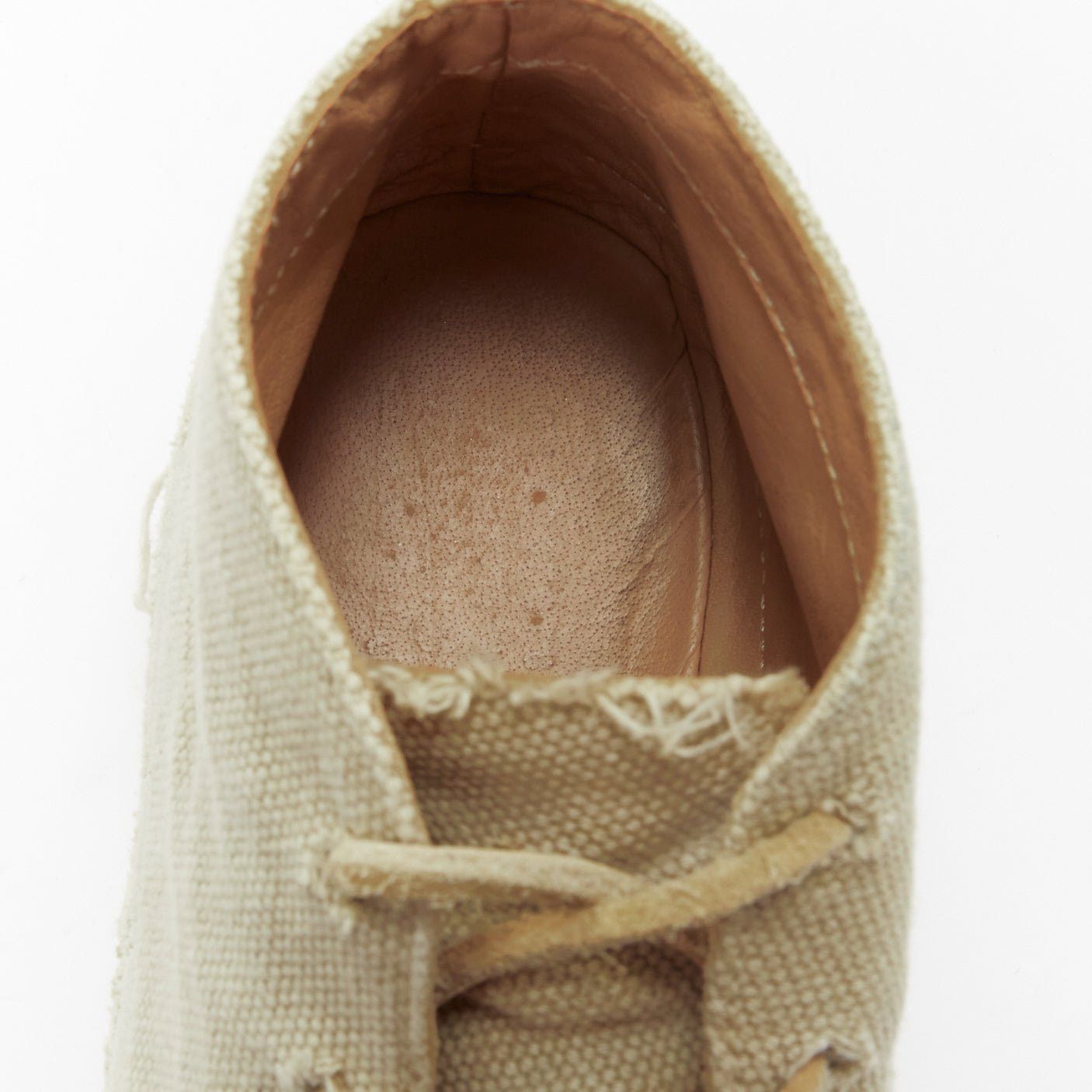 Maison Margiela MAISON MARGIELA beige canvas leather lace up espadrille boots EU39 Size US 6 / EU 39 - 10 Thumbnail