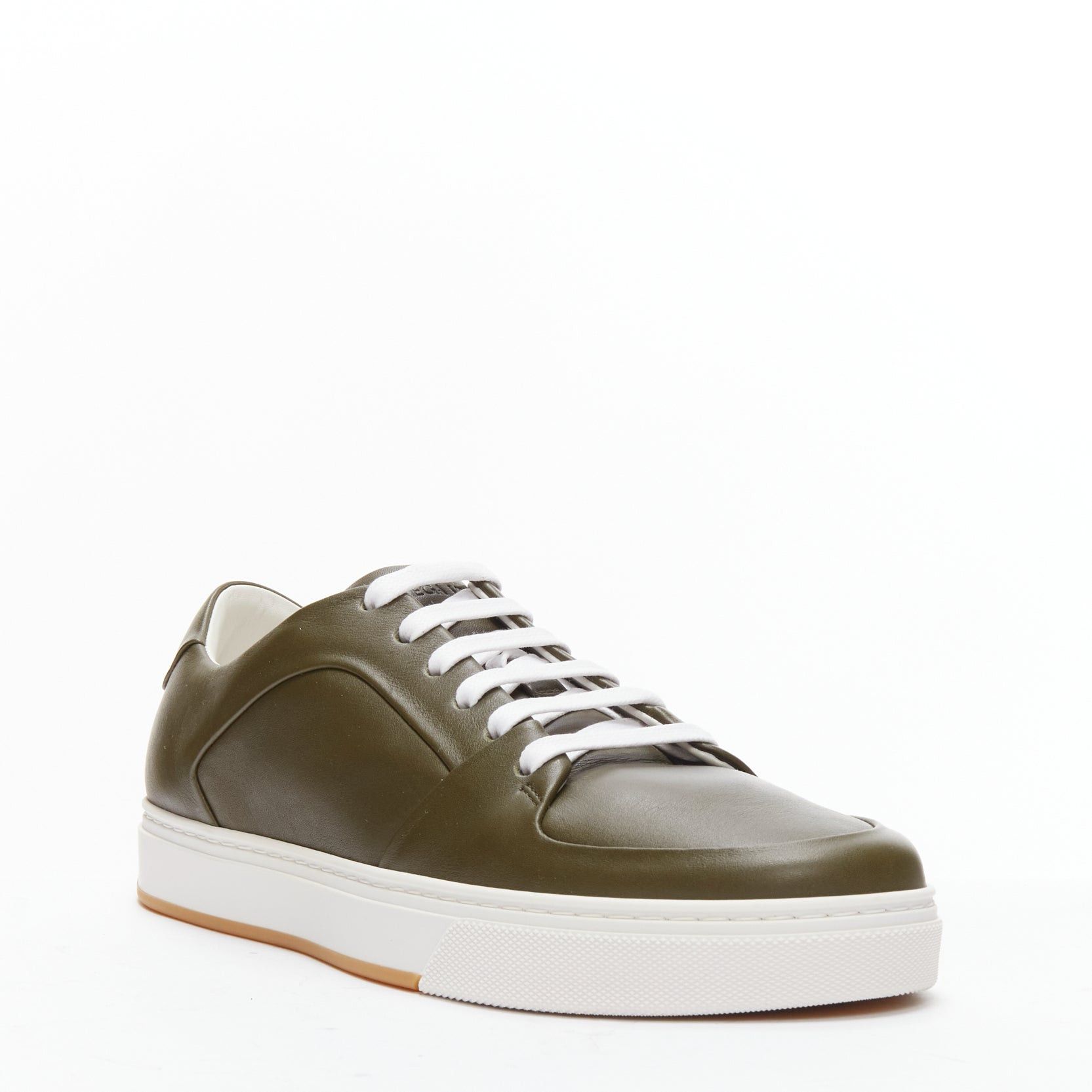 Bottega Veneta new BOTTEGA VENETA Speedster khaki green calf leather low top sneakers EU39.5 Size US 6.5 / EU 39-40 - 3 Thumbnail