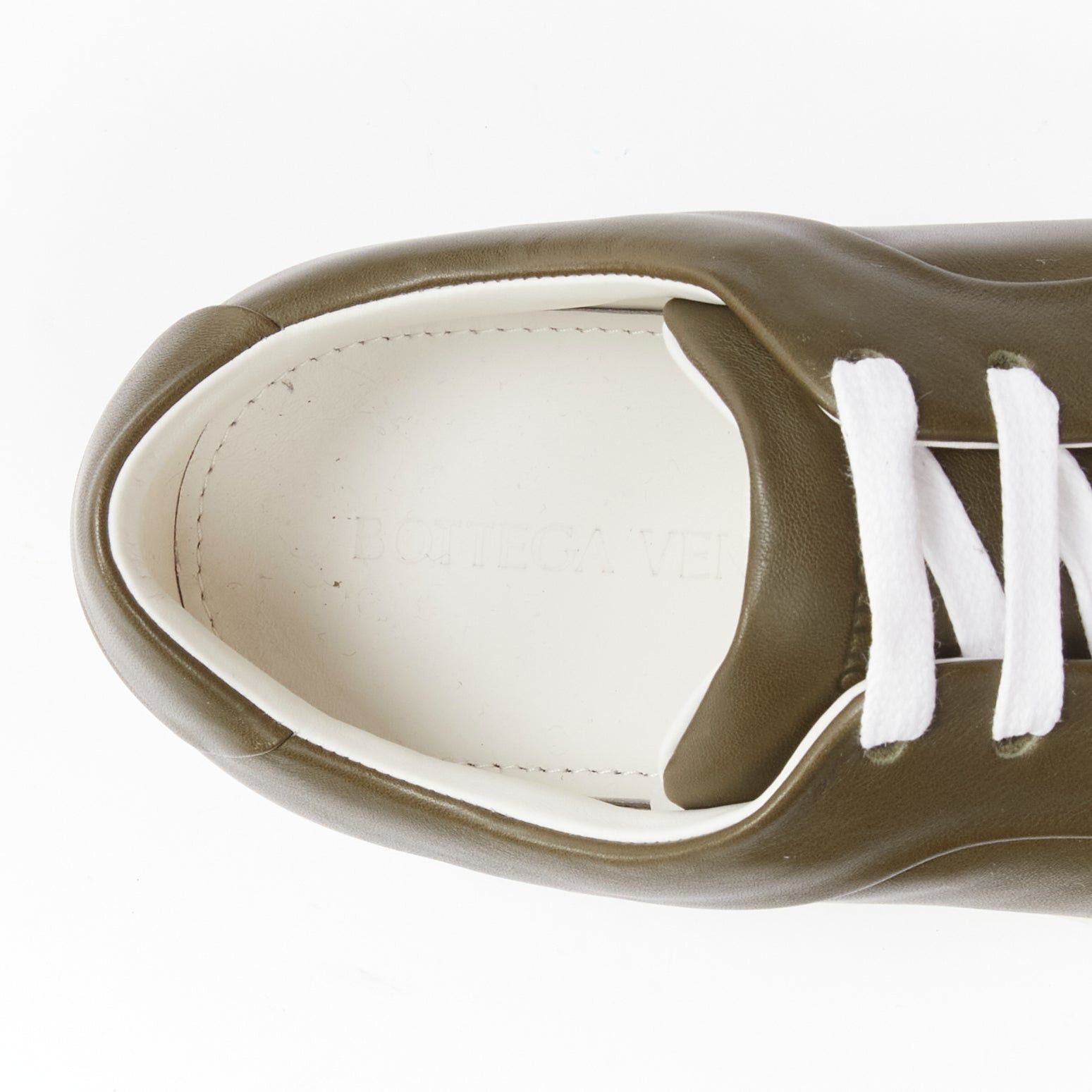 Bottega Veneta new BOTTEGA VENETA Speedster khaki green calf leather low top sneakers EU39.5 Size US 6.5 / EU 39-40 - 9 Thumbnail