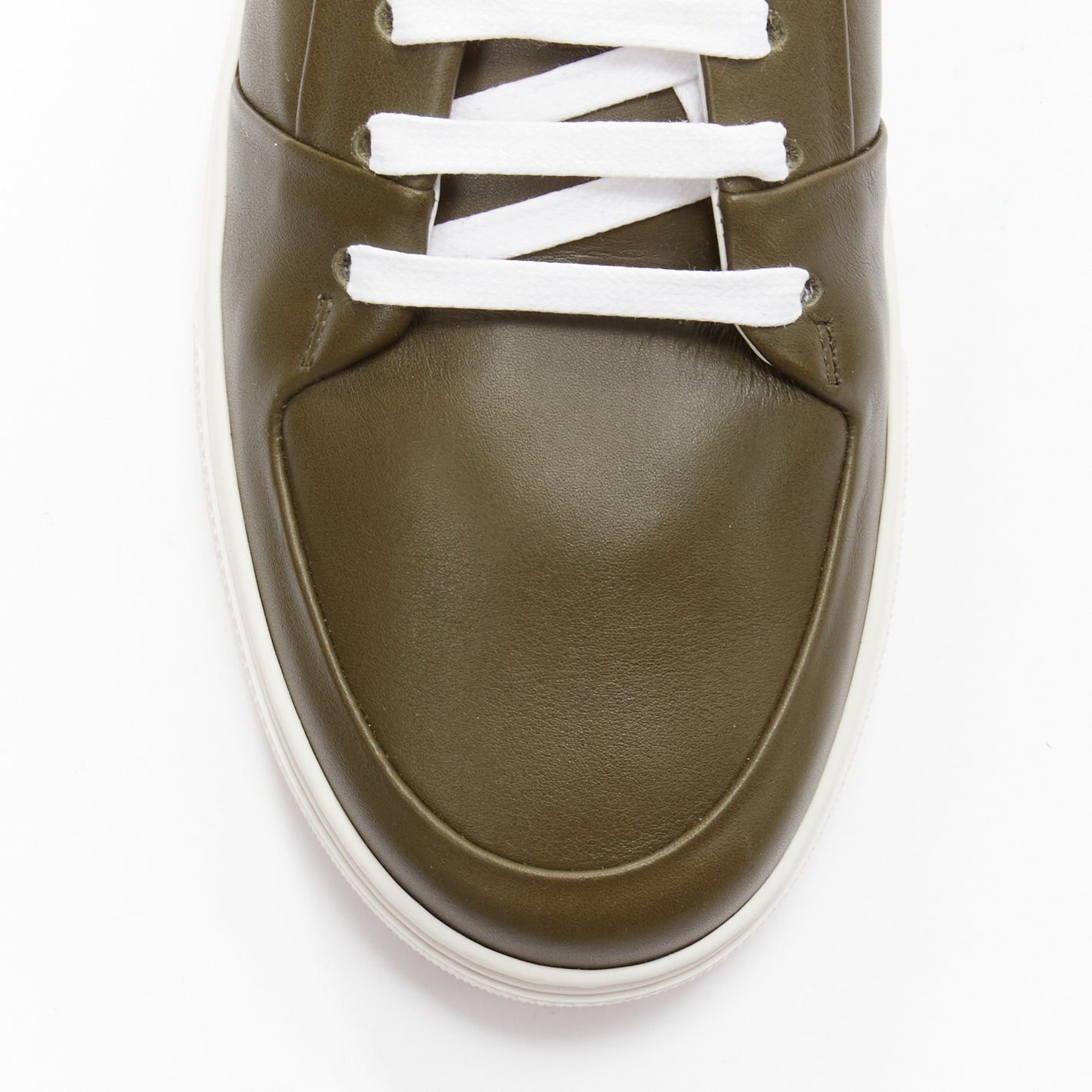 Bottega Veneta new BOTTEGA VENETA Speedster khaki green calf leather low top sneakers EU39.5 Size US 6.5 / EU 39-40 - 6 Thumbnail