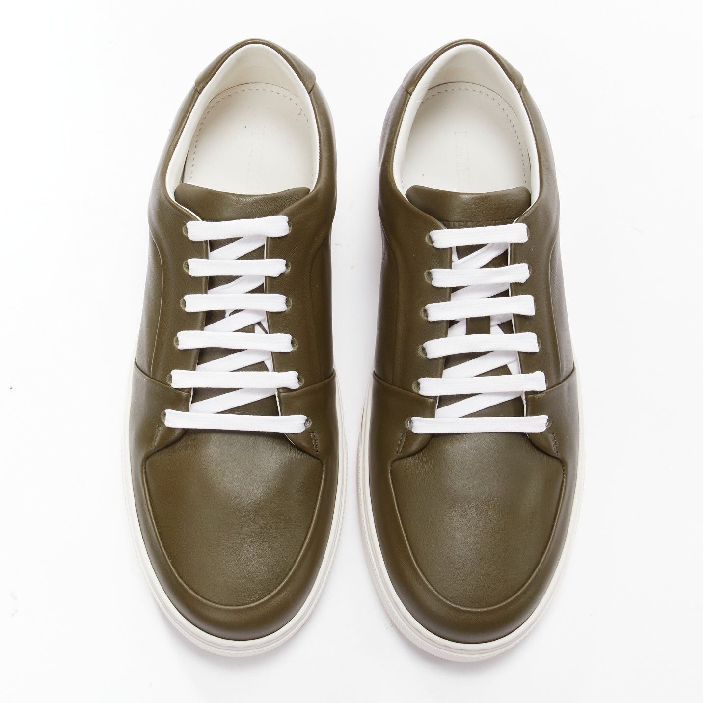 Bottega Veneta new BOTTEGA VENETA Speedster khaki green calf leather low top sneakers EU39.5 Size US 6.5 / EU 39-40 - 2 Thumbnail