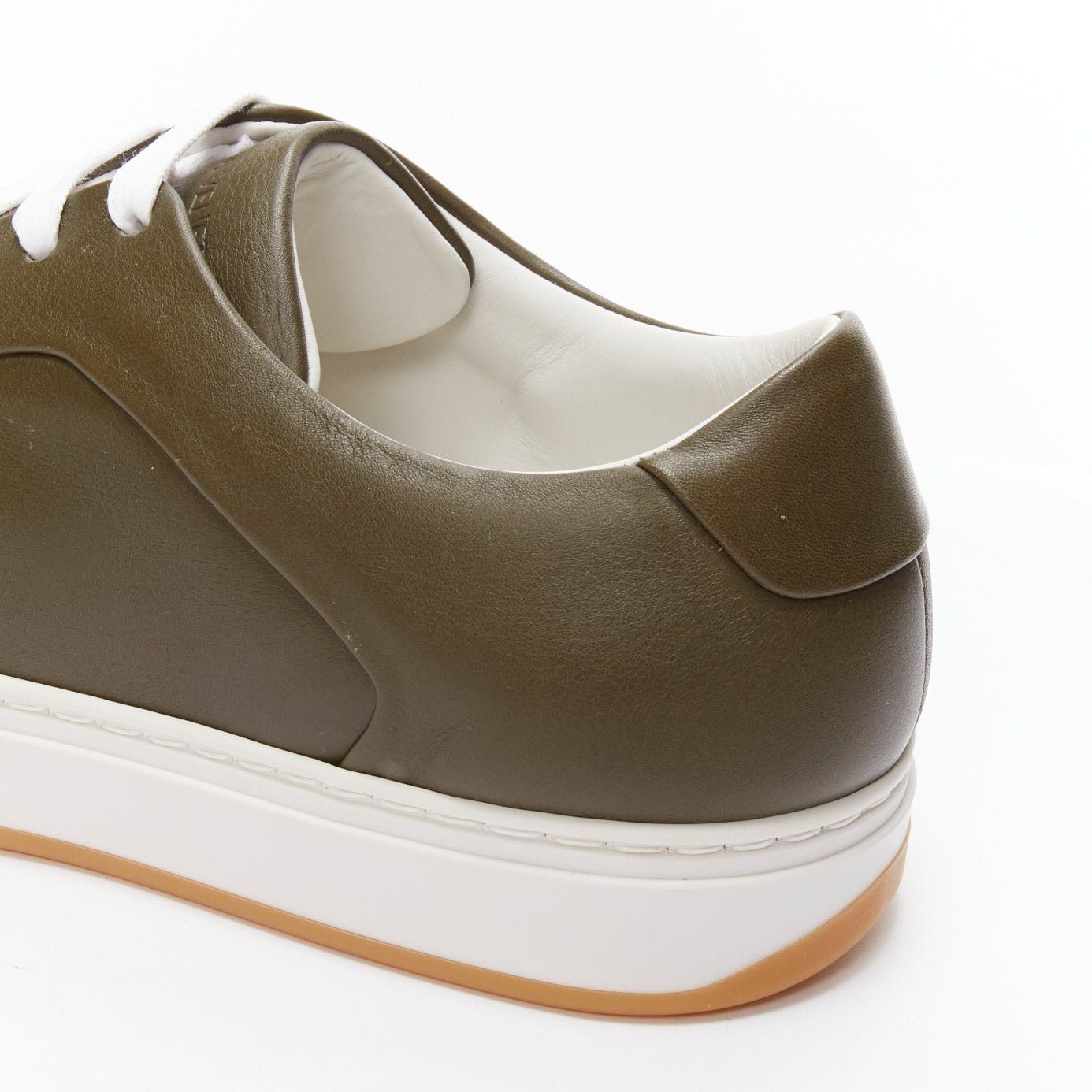 Bottega Veneta new BOTTEGA VENETA Speedster khaki green calf leather low top sneakers EU39.5 Size US 6.5 / EU 39-40 - 8 Thumbnail