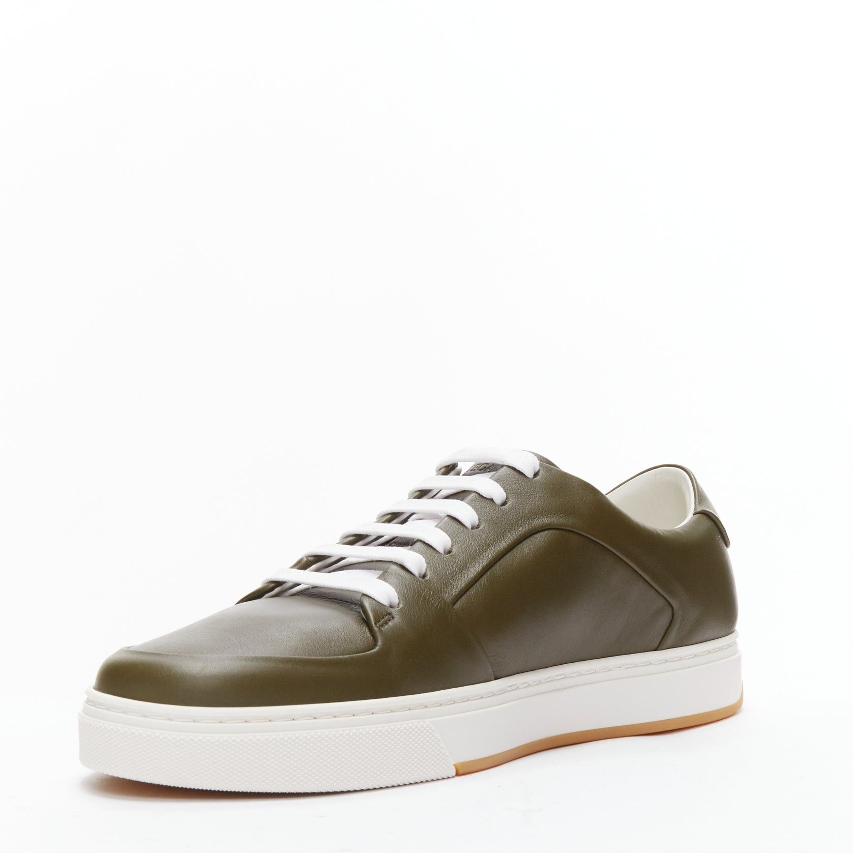 Bottega Veneta new BOTTEGA VENETA Speedster khaki green calf leather low top sneakers EU39.5 Size US 6.5 / EU 39-40 - 4 Thumbnail