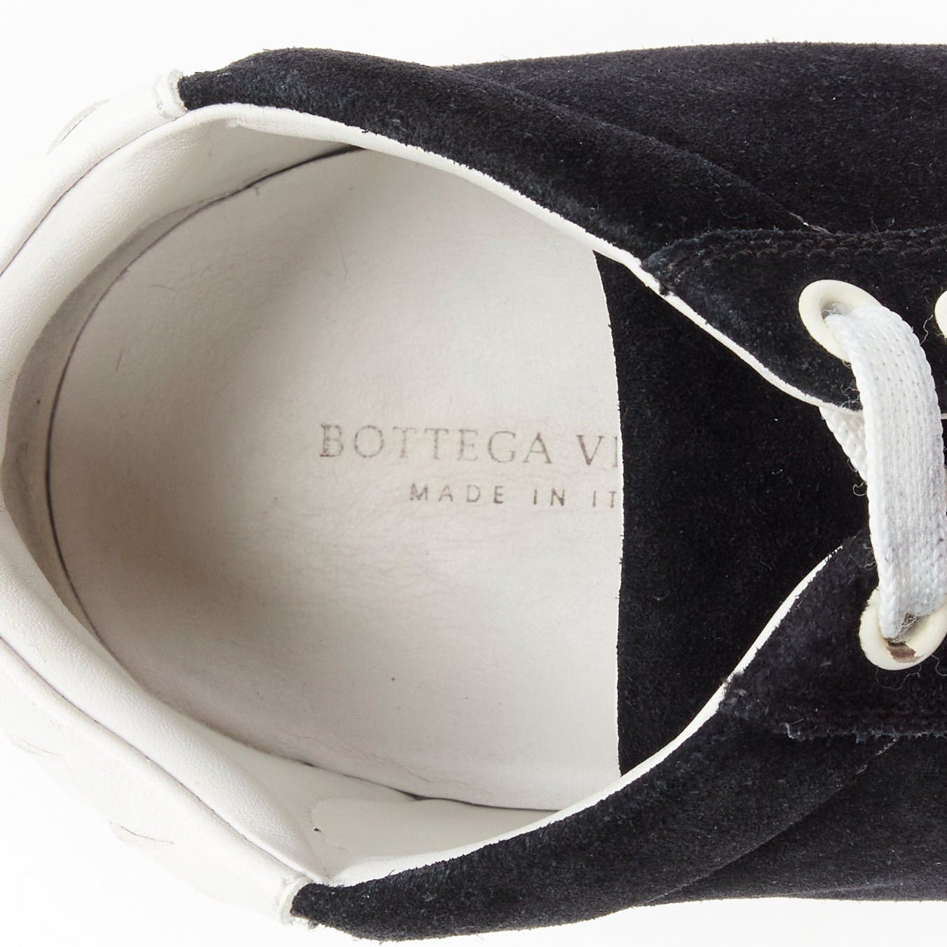 Bottega Veneta BOTTEGA VENETA Spritz black suede white overstitch mid sneakers EU40 Size US 7 / EU 40 - 11 Thumbnail